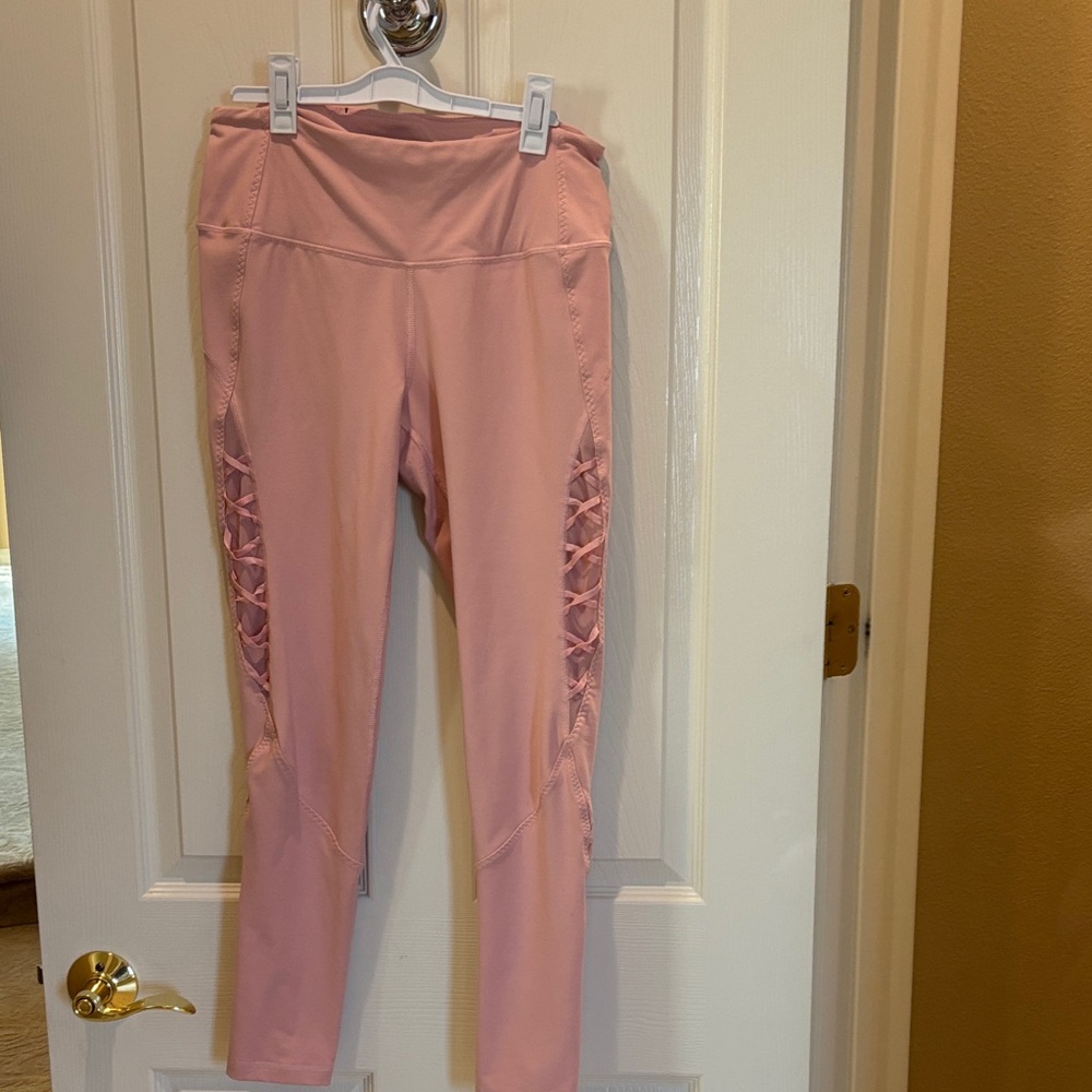 KNOCKOUT BY Victoria’s Secret Pink Leggings with Side Lattice Detail